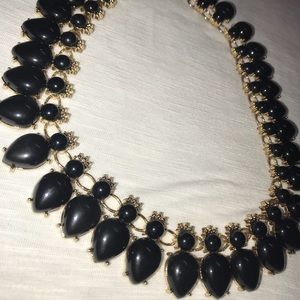 Women Black and Gold beads necklace thick heavy elegant black tie party dressy